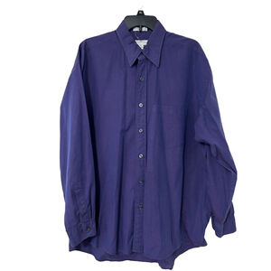 Geoffrey Beene Men’s Purple Long Sleeve Cotton Button Down Shirt L Vintage